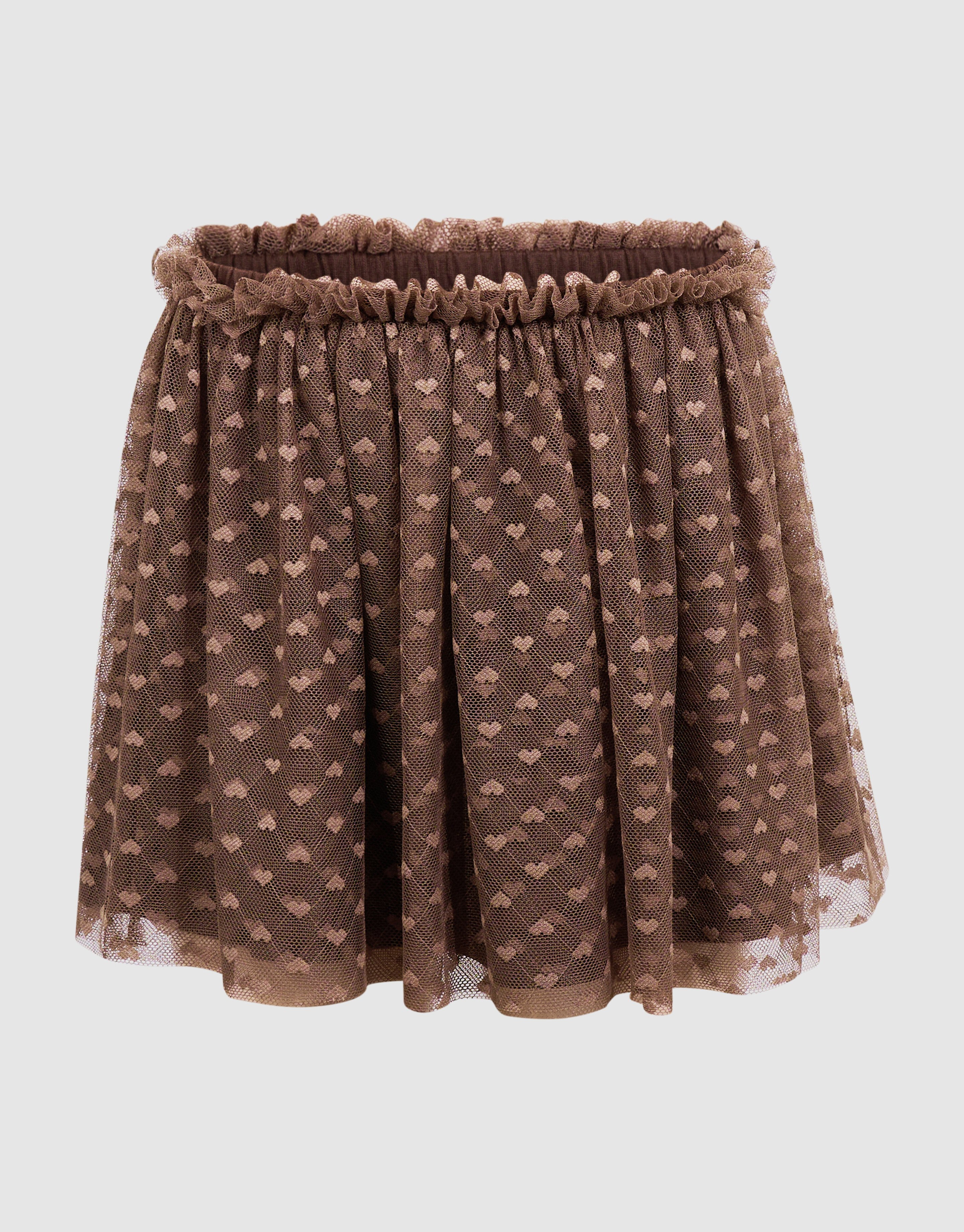 Mesh Heart Rok Bruin SHOEBY GIRLS