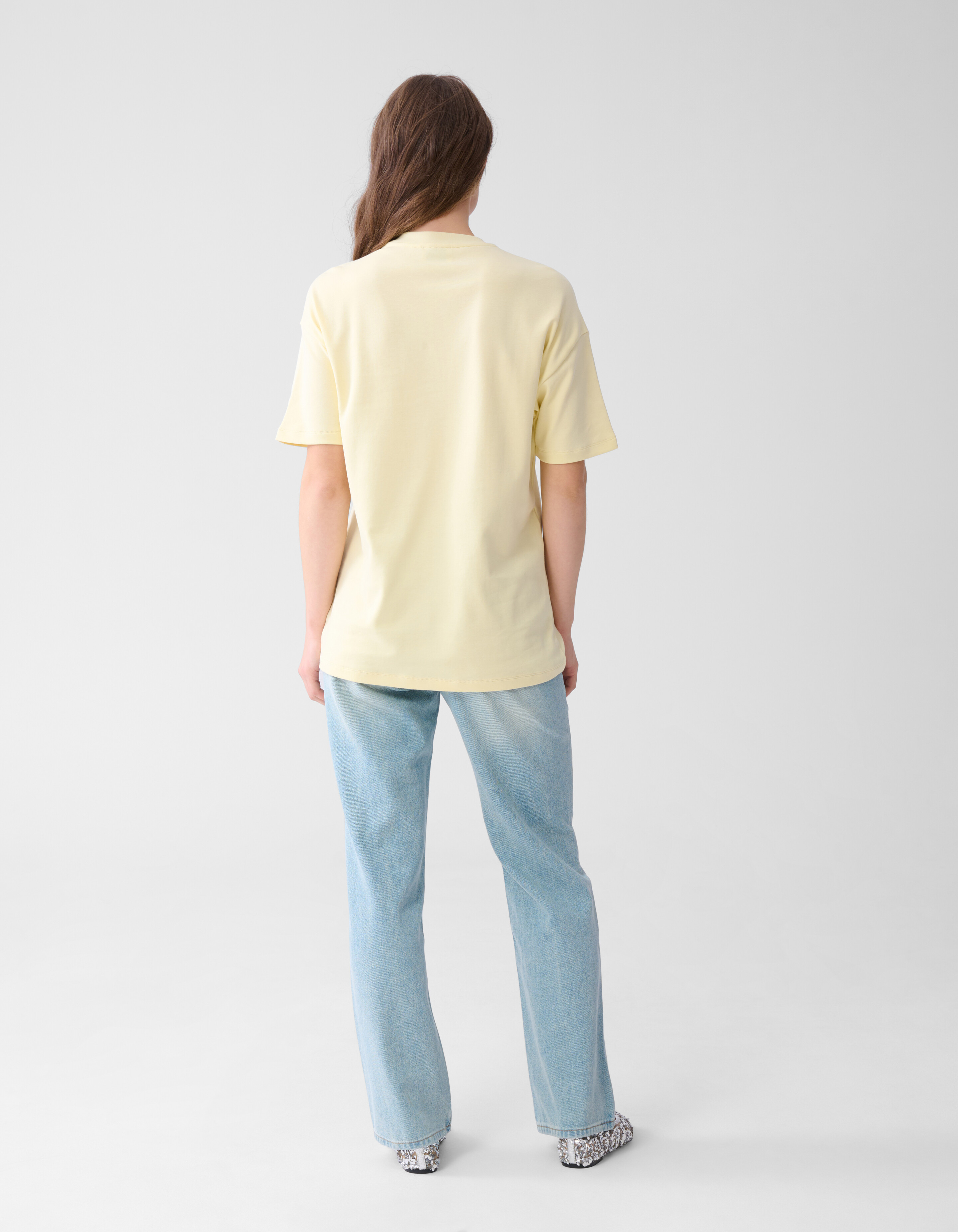 Oversized Basis T-shirt Lichtgeel SHOEBY WOMEN