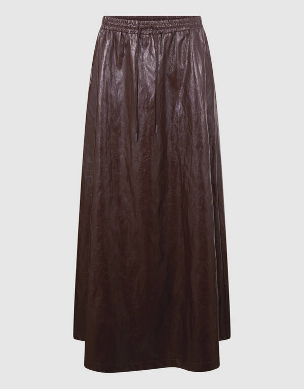 Vegan leren Maxi Rok Bruin SHOEBY WOMEN