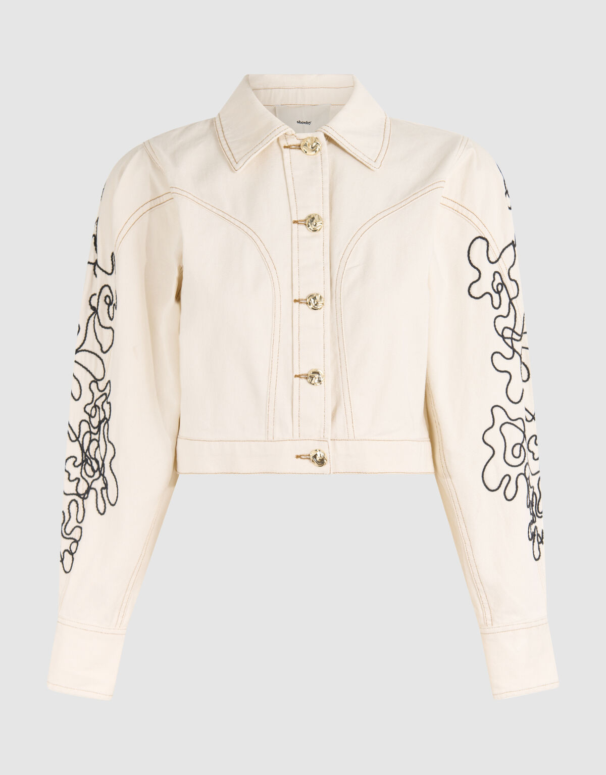 Embroidery Cord Jacket Gebroken Wit SHOEBY WOMEN