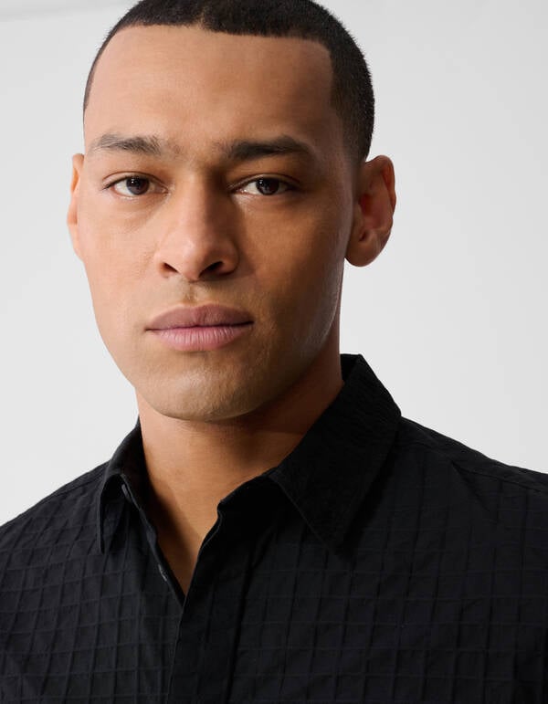 Cube Structuur Overhemd Zwart SHOEBY MEN