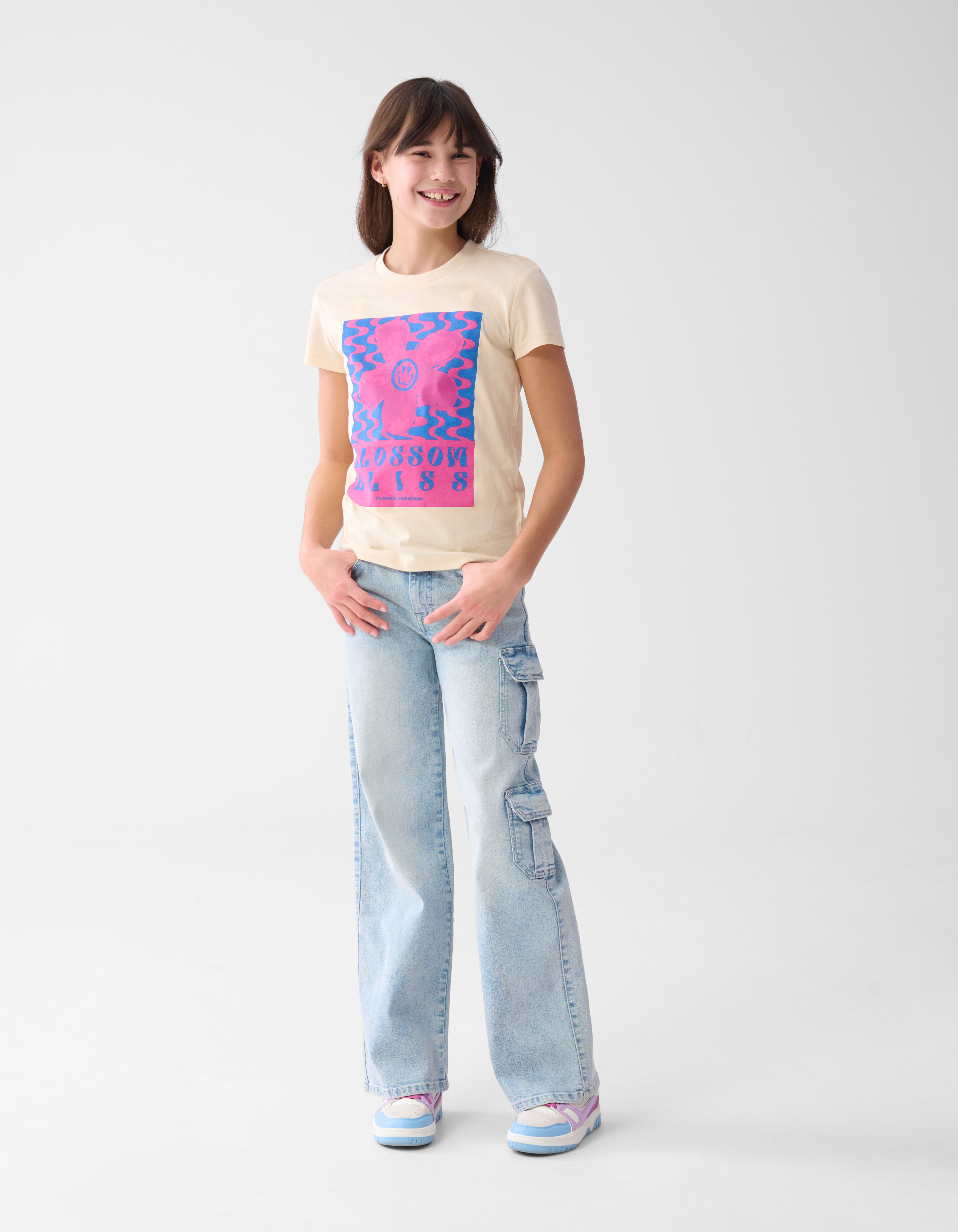 Cargo Straight Fit Jeans Bleached SHOEBY GIRLS