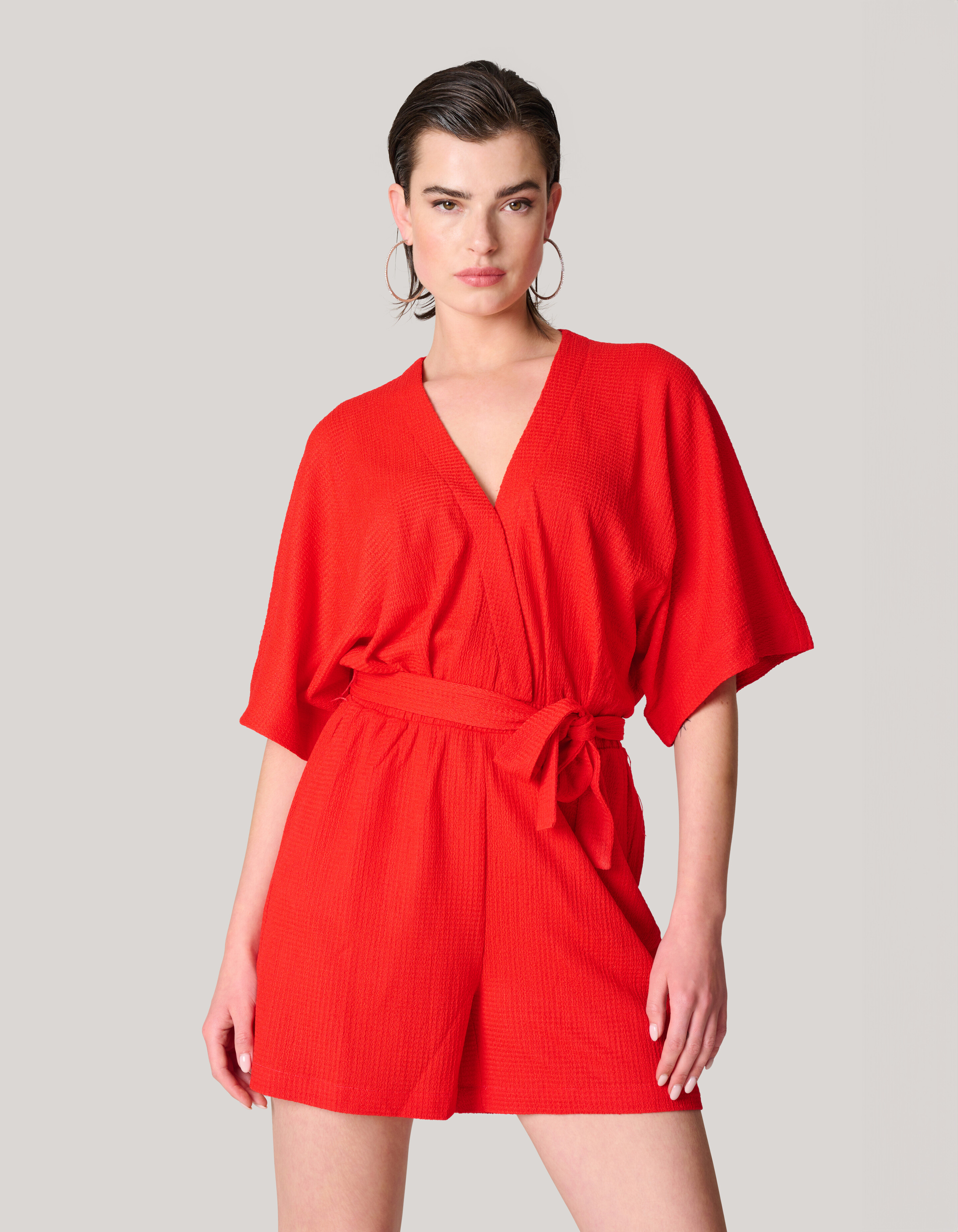 Crinkle Jumpsuit Rood SHOEBY WOMEN