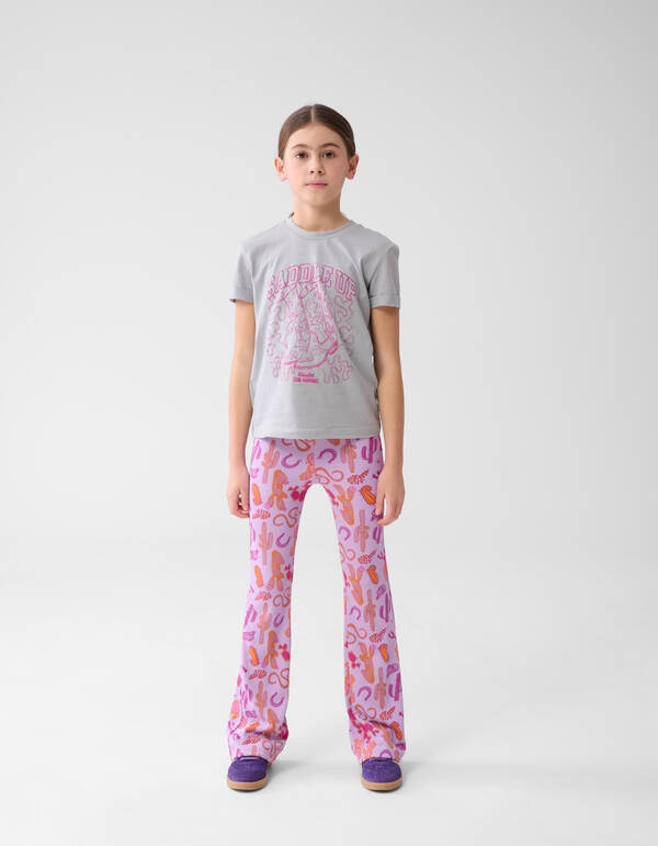Printed Rib Flared Legging Lichtpaars SHOEBY GIRLS