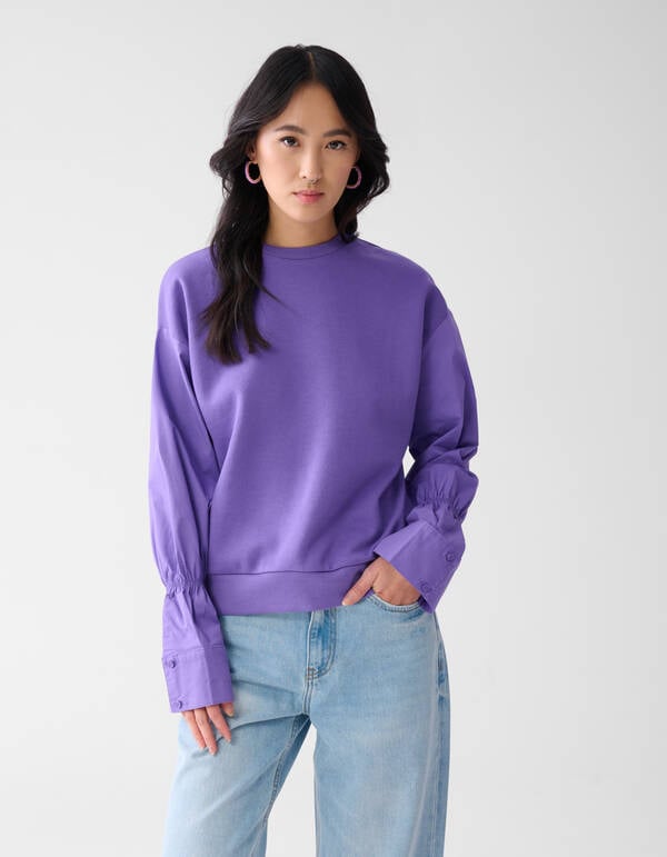 Poplin Sleeve Sweater Paars SHOEBY WOMEN