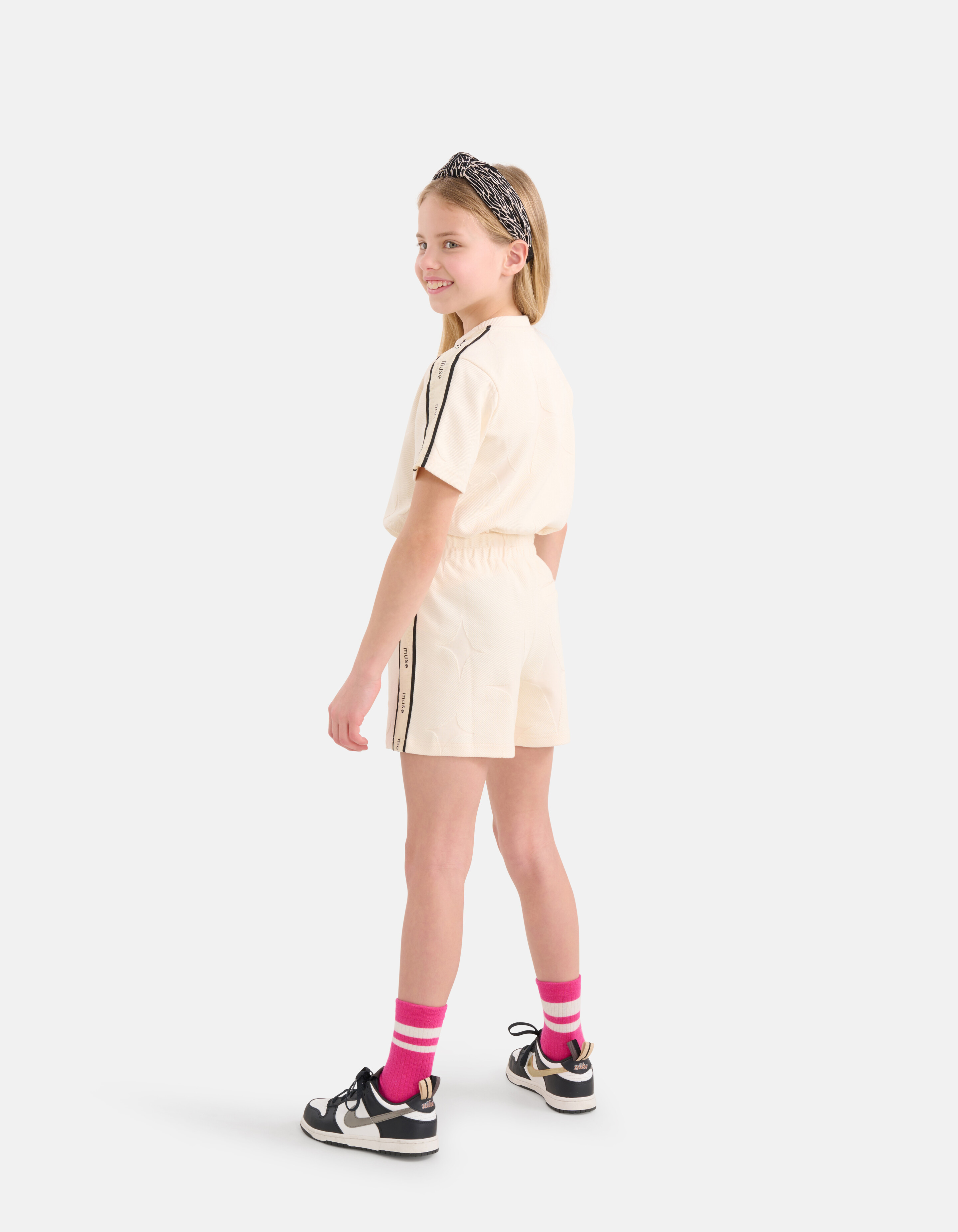 Twill Jersey Top Gebroken Wit SHOEBY GIRLS