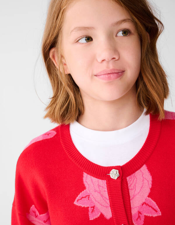 Rose Knit Vest Rood SHOEBY GIRLS