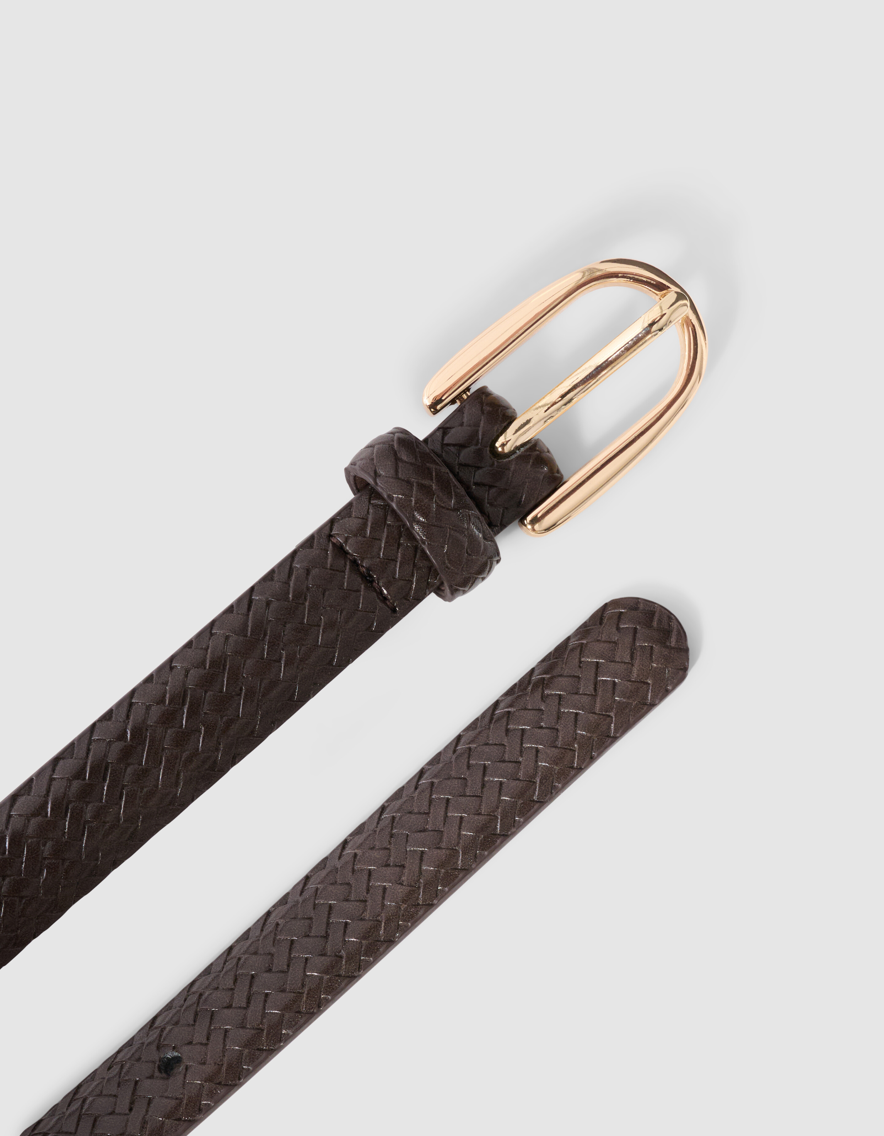 Small Braided Riem Bruin SHOEBY ACCESSOIRES