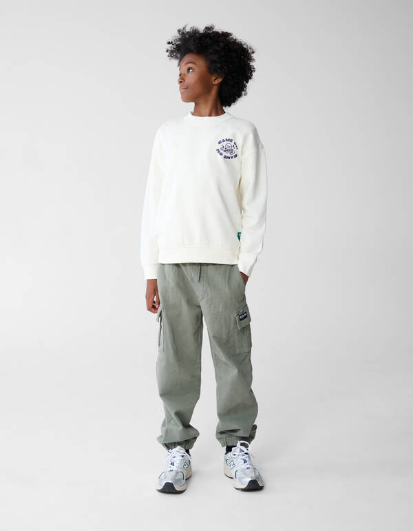 Game On Artwork Sweater Gebroken Wit SHOEBY BOYS