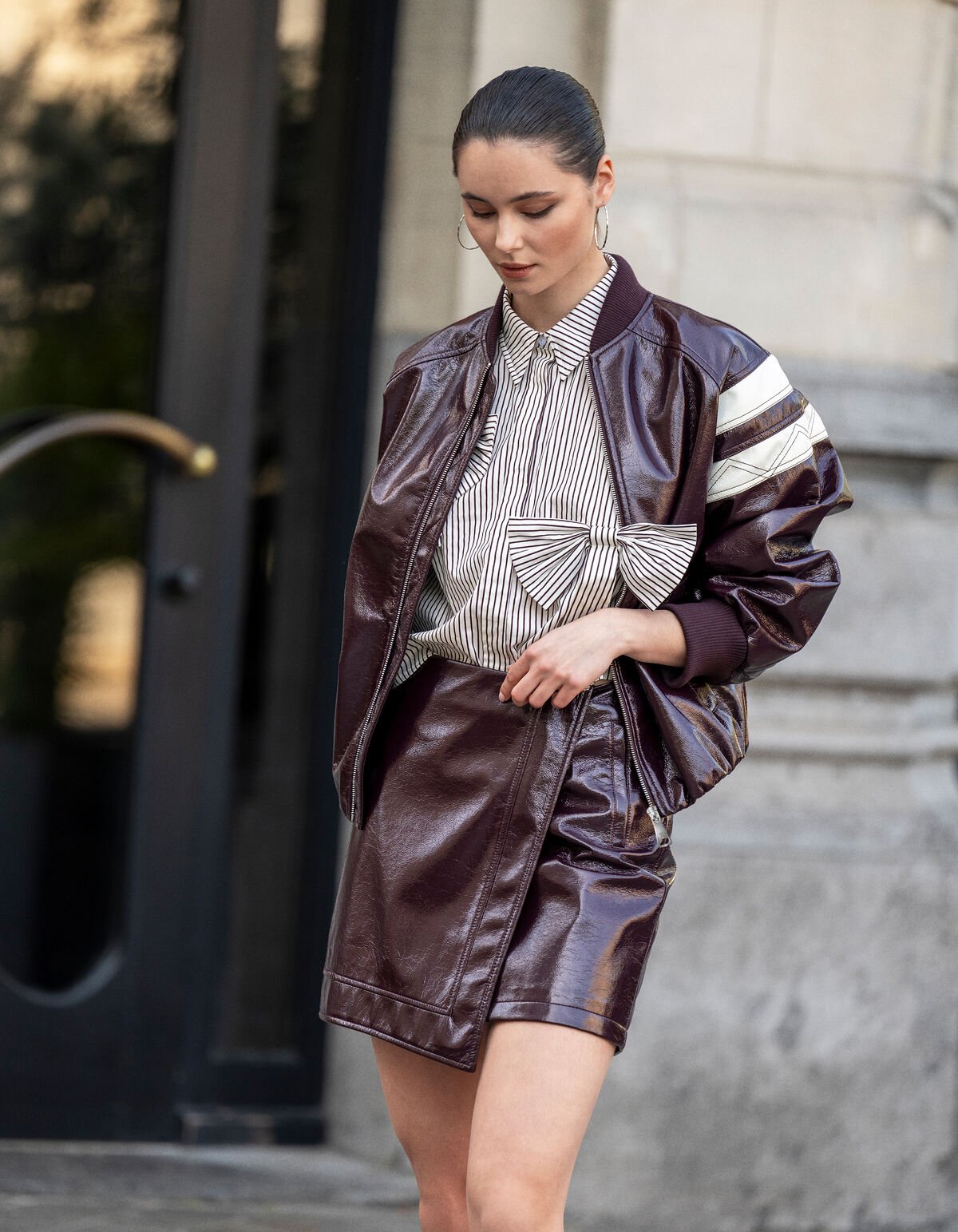 Lak Mini Rok Donkerrood SHOEBY WOMEN