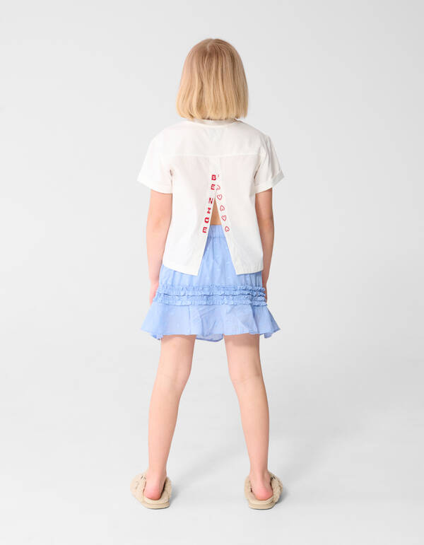 Ruffle Heart Mini Rok Lichtblauw SHOEBY GIRLS