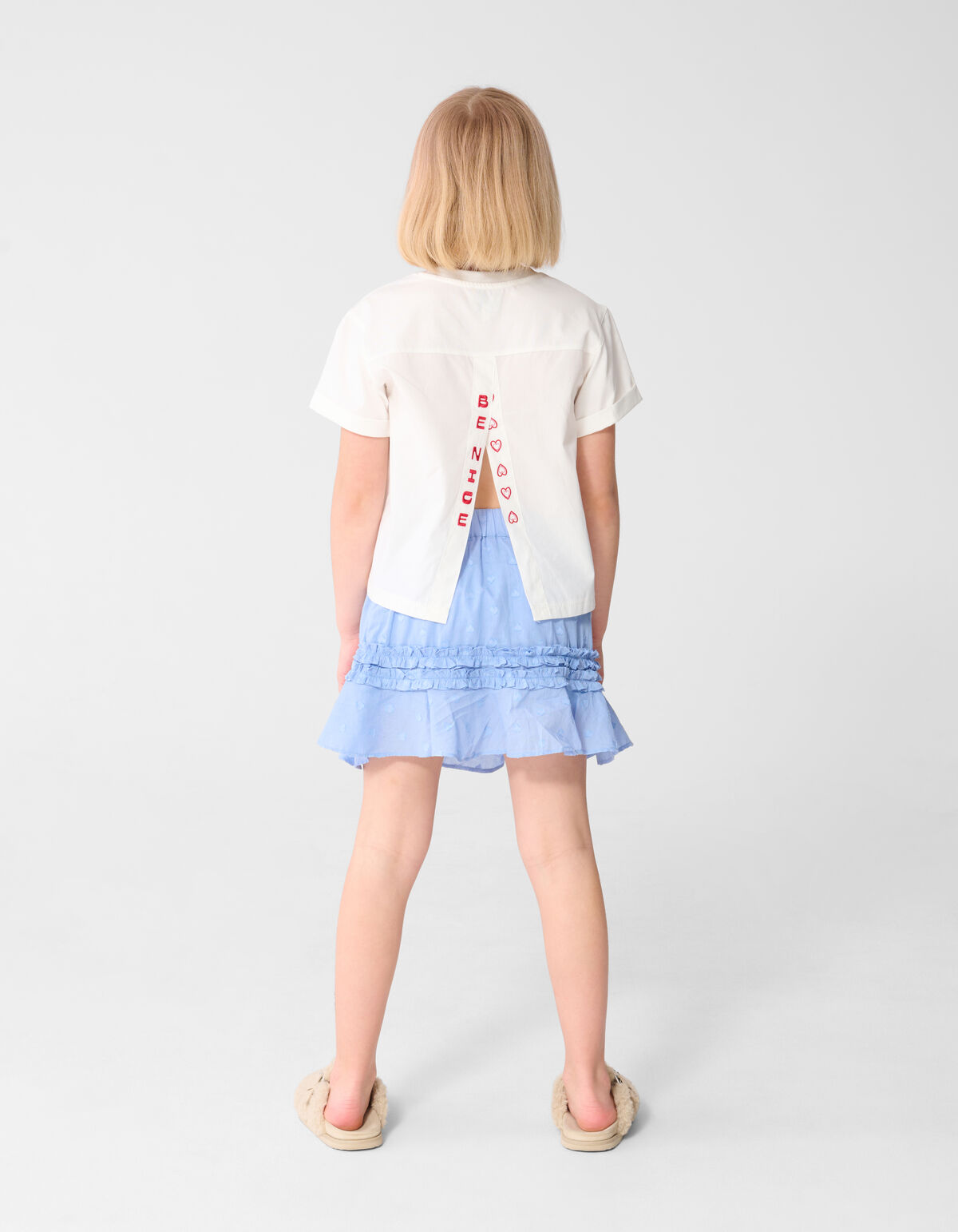 Ruffle Heart Mini Rok Lichtblauw SHOEBY GIRLS