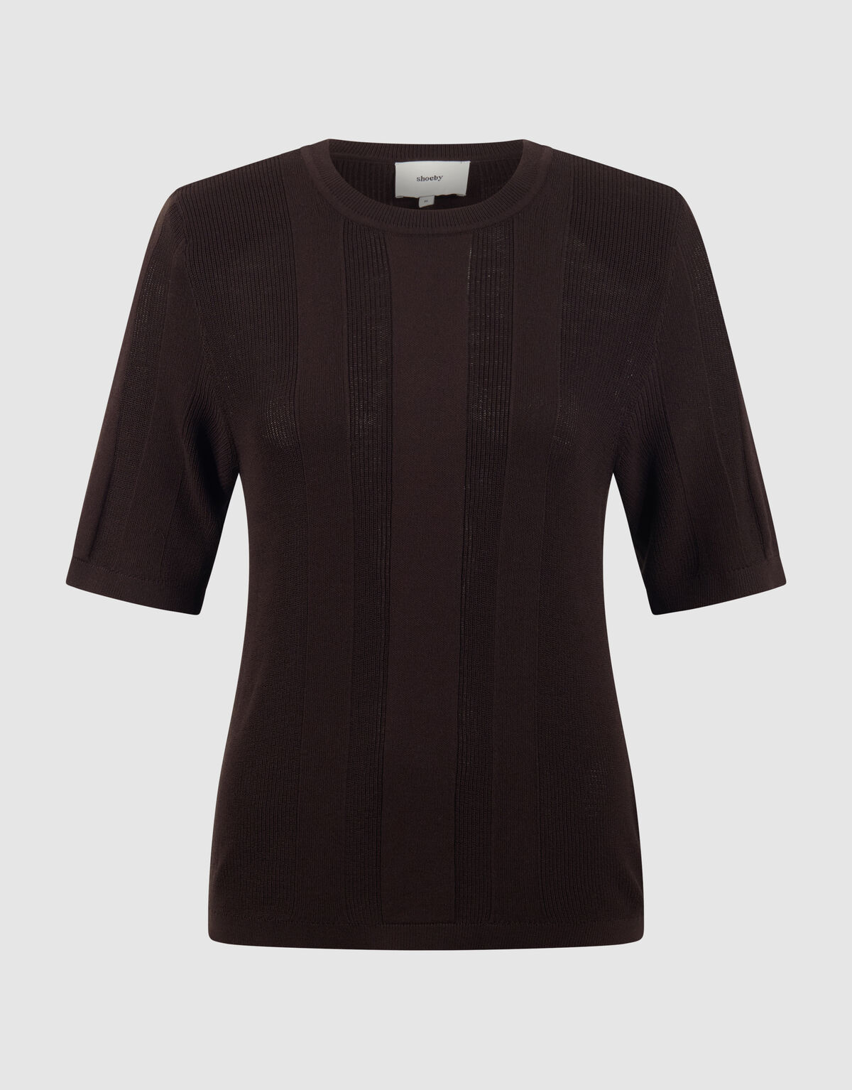 Gebreide Rib Top Donkerbruin By Mieke SHOEBY WOMEN