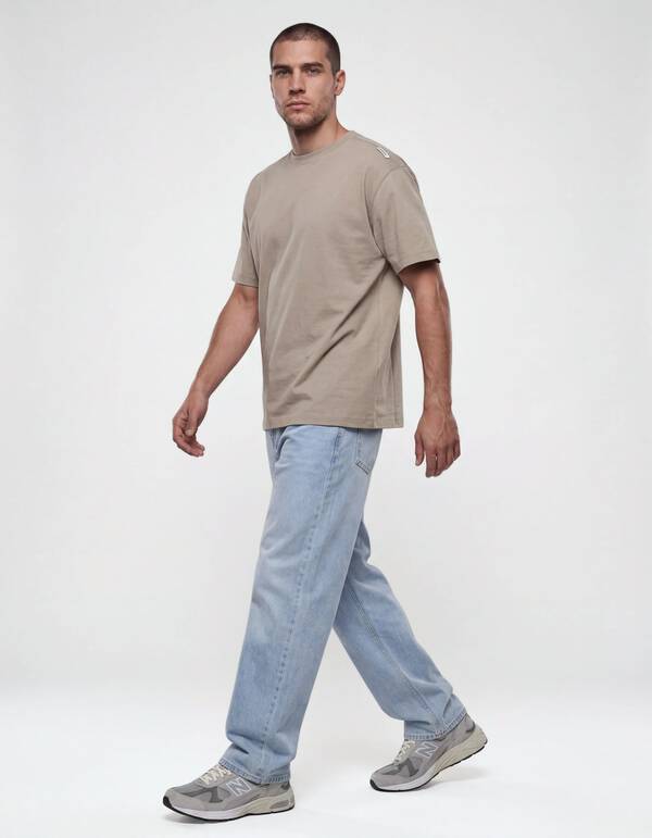 Basis Label T-shirt Lichtgroen SHOEBY MEN