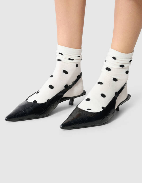 Polkadot Sokken Wit/Zwart SHOEBY ACCESSOIRES