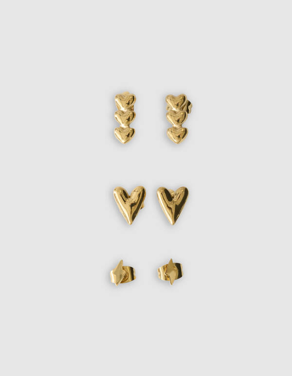 Heart Oorbellen Set Goud SHOEBY ACCESSOIRES