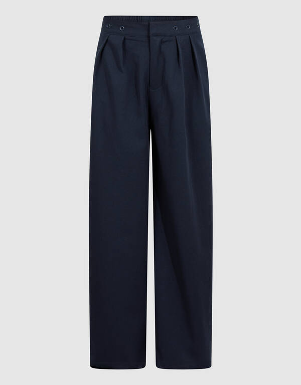 Eyelet Wide Leg Pantalon Donkerblauw SHOEBY GIRLS