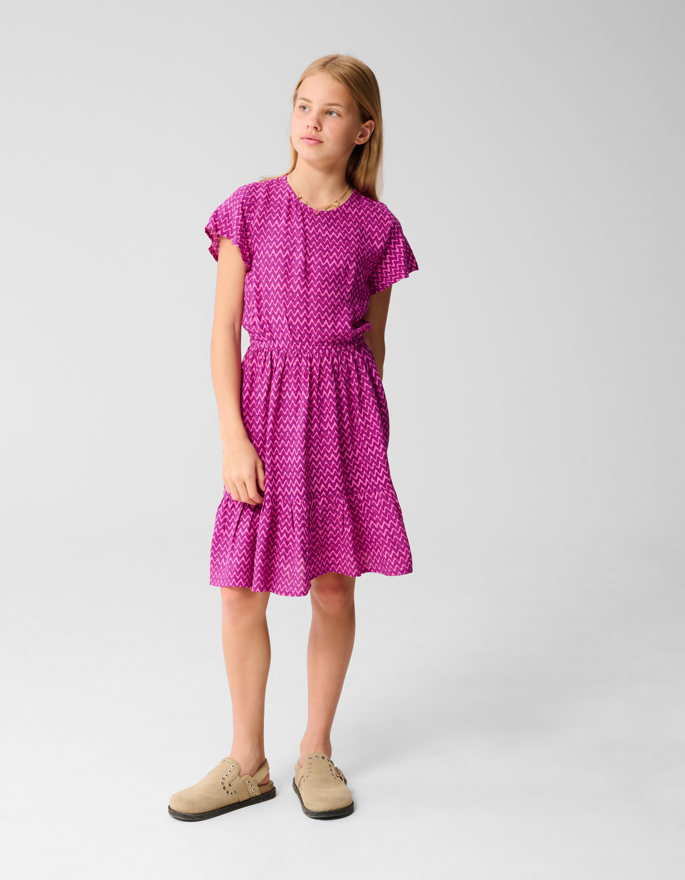 Printed Wave Jurk Roze SHOEBY GIRLS