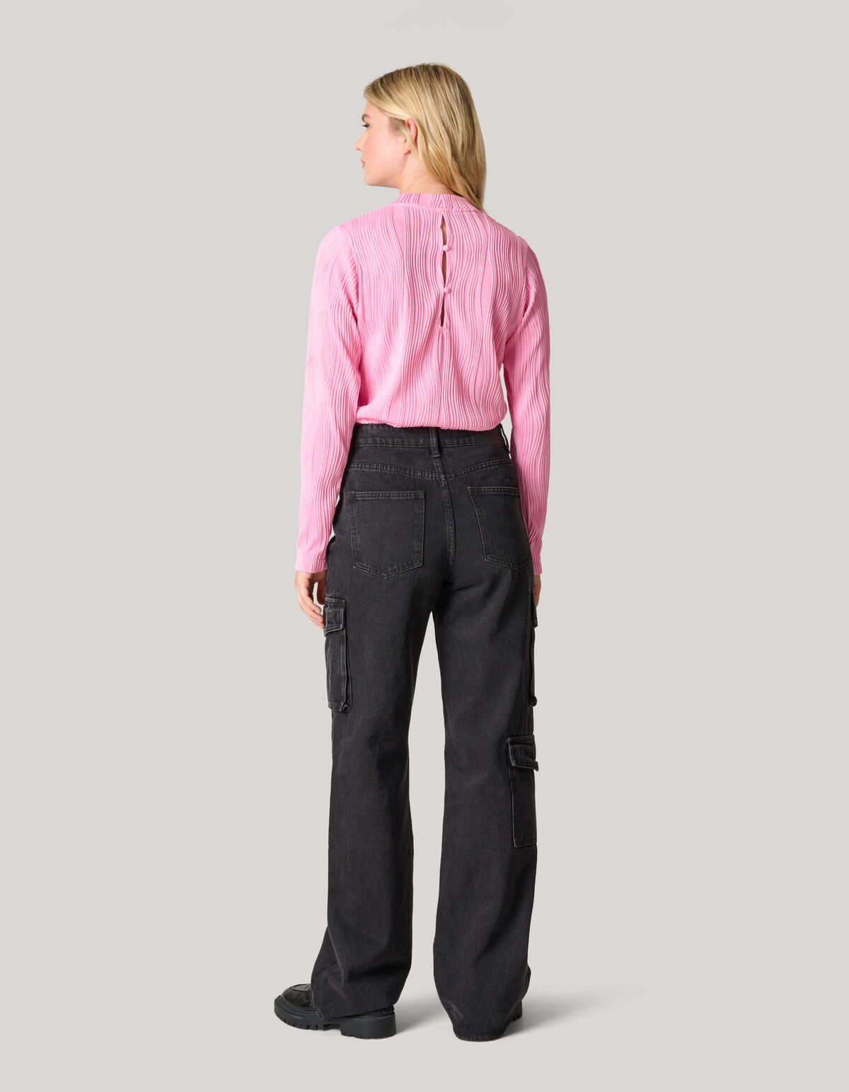 Swirl Crinkle Top Roze SHOEBY WOMEN