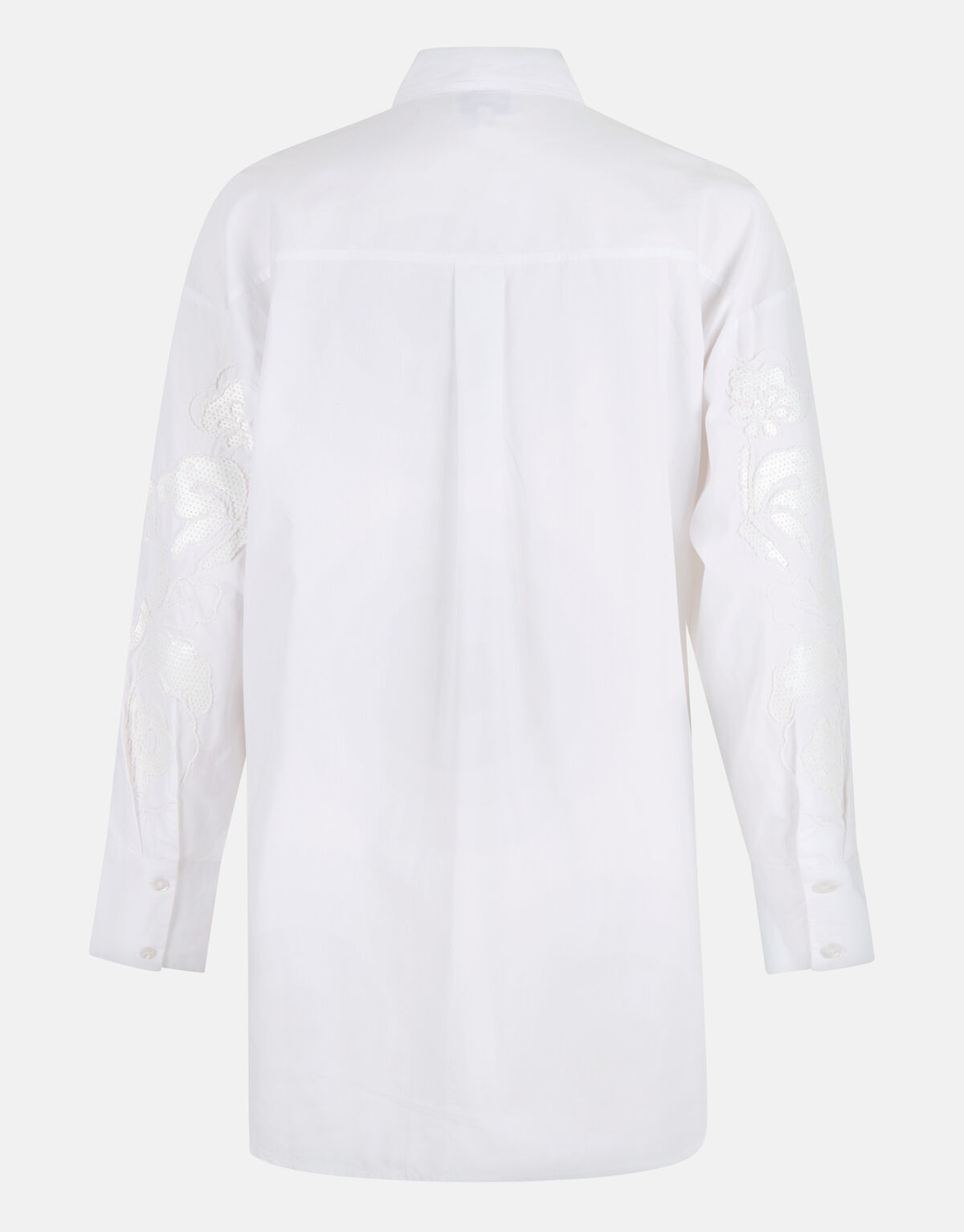 Pailletten Poplin Blouse Wit SHOEBY WOMEN