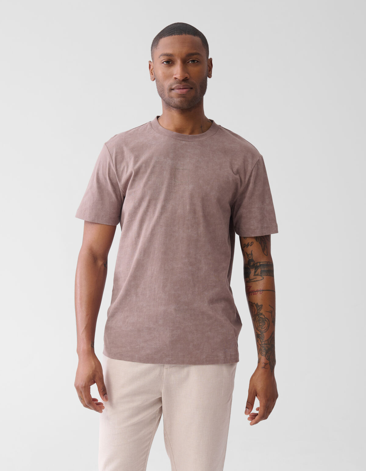 Printed T-shirt Lichtbruin SHOEBY MEN