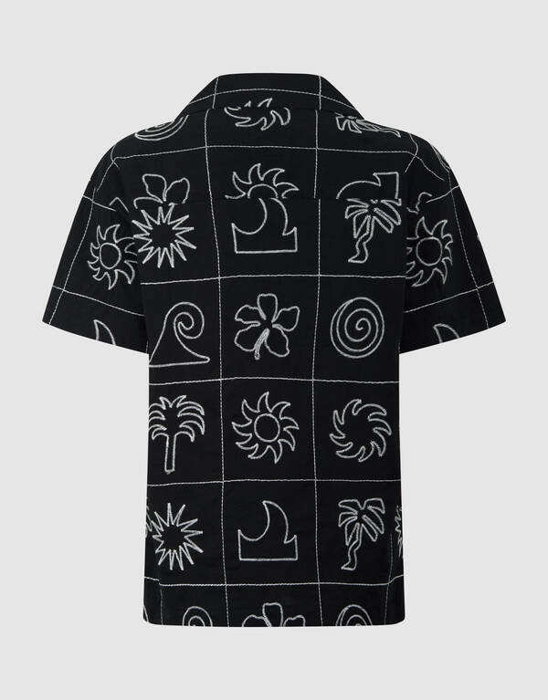 Embroidery Overhemd Zwart SHOEBY BOYS