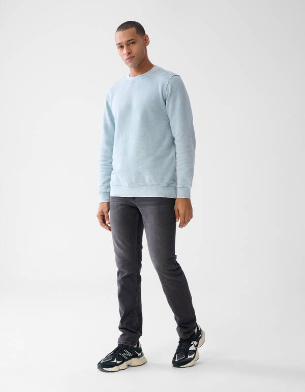 Washed Straight Fit Jeans Zwart L32 SHOEBY MEN