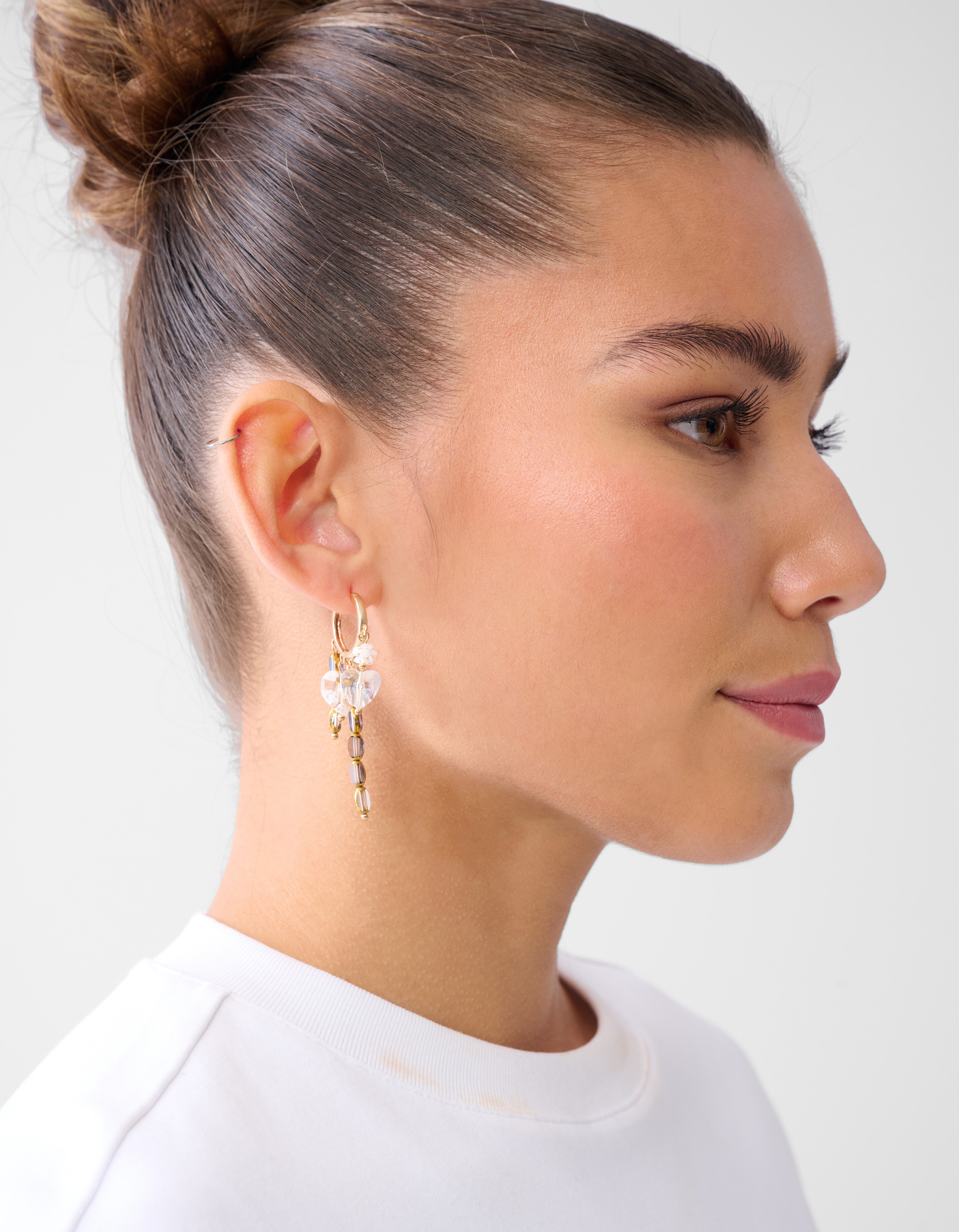 Charm Hoop Oorbellen Wit SHOEBY ACCESSOIRES