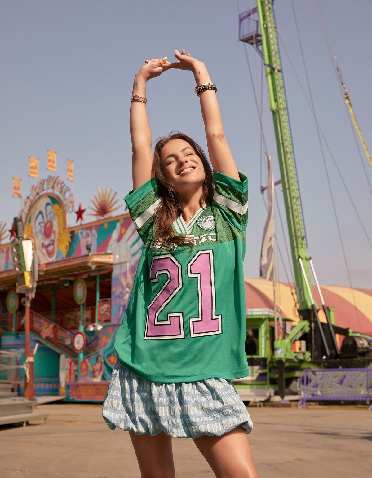 Oversized Baseball T-shirt Groen By Lizzy SHOEBY WOMEN