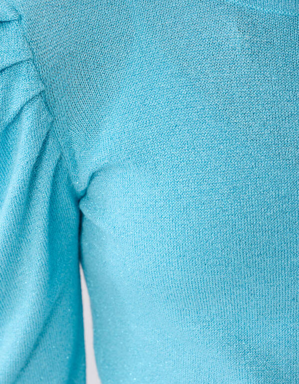 Glitter Longsleeve Top Blauw SHOEBY GIRLS