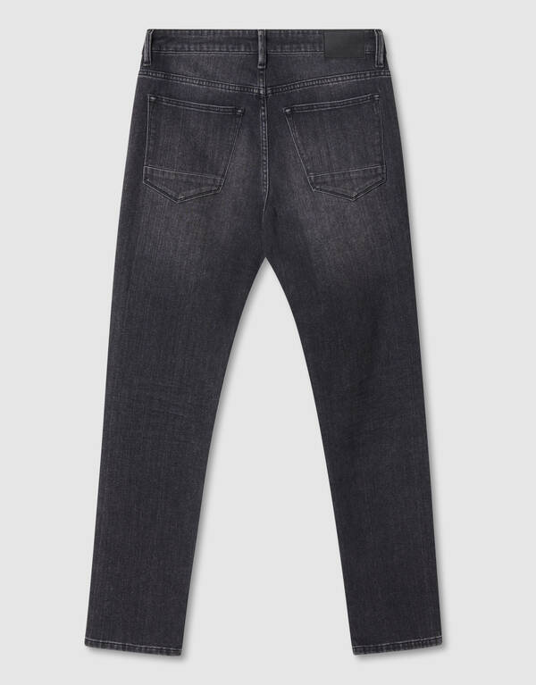 Washed Straight Fit Jeans Zwart L32 SHOEBY MEN