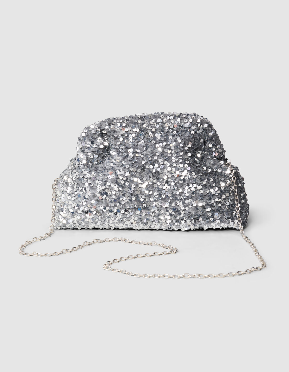 Sequin Clutch Zilver SHOEBY ACCESSOIRES
