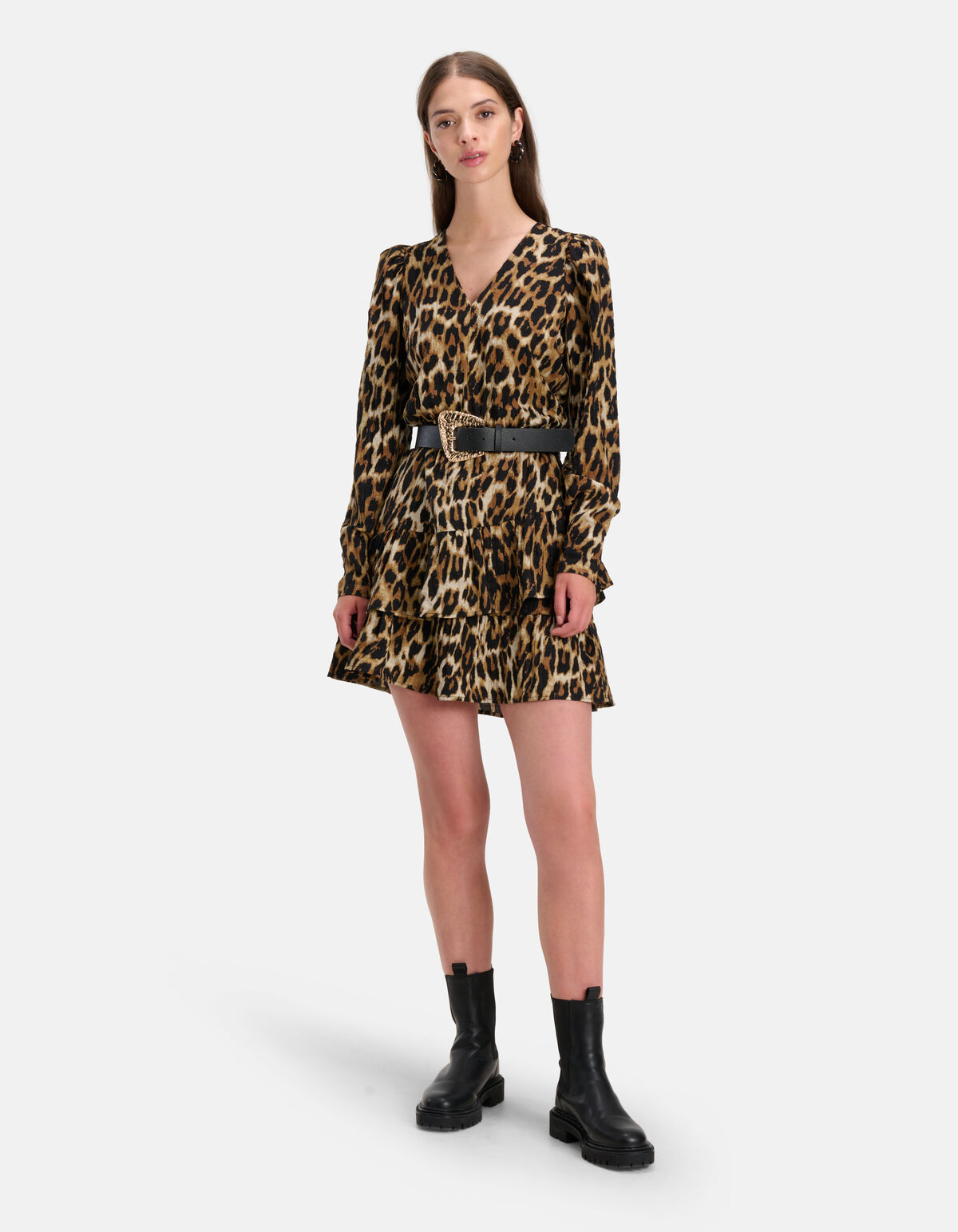 Leopard Print Jurk Bruin SHOEBY WOMEN