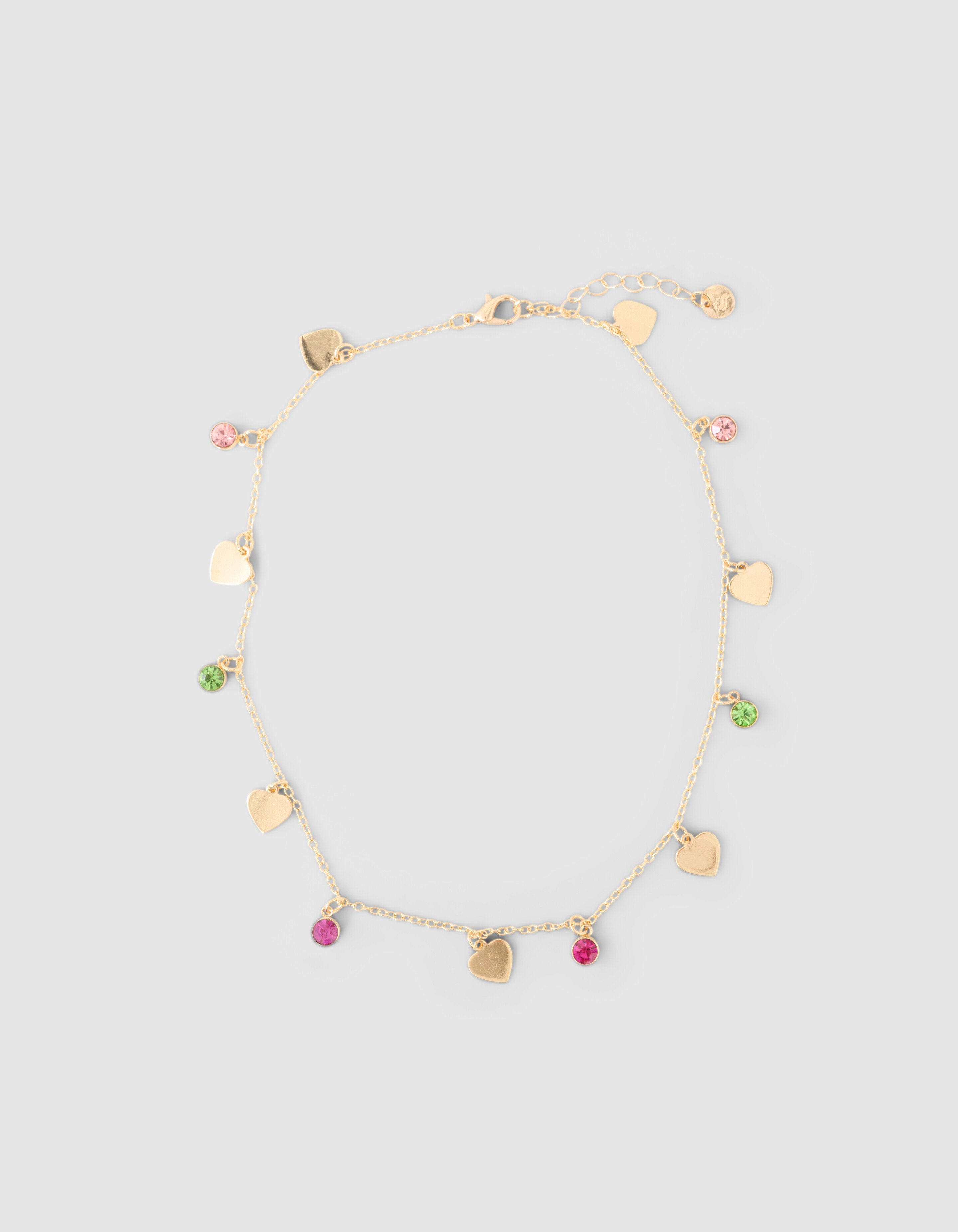 Heart Strass Ketting Goud SHOEBY ACCESSOIRES