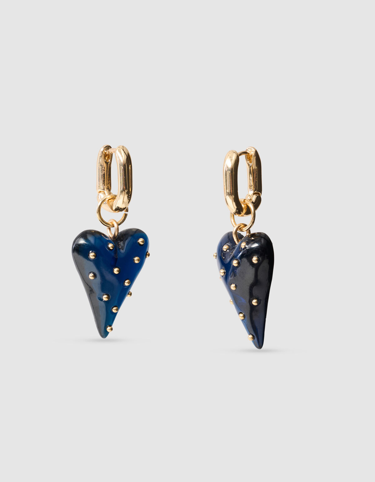 Dotted Heart Oorbellen Donkerblauw SHOEBY ACCESSOIRES