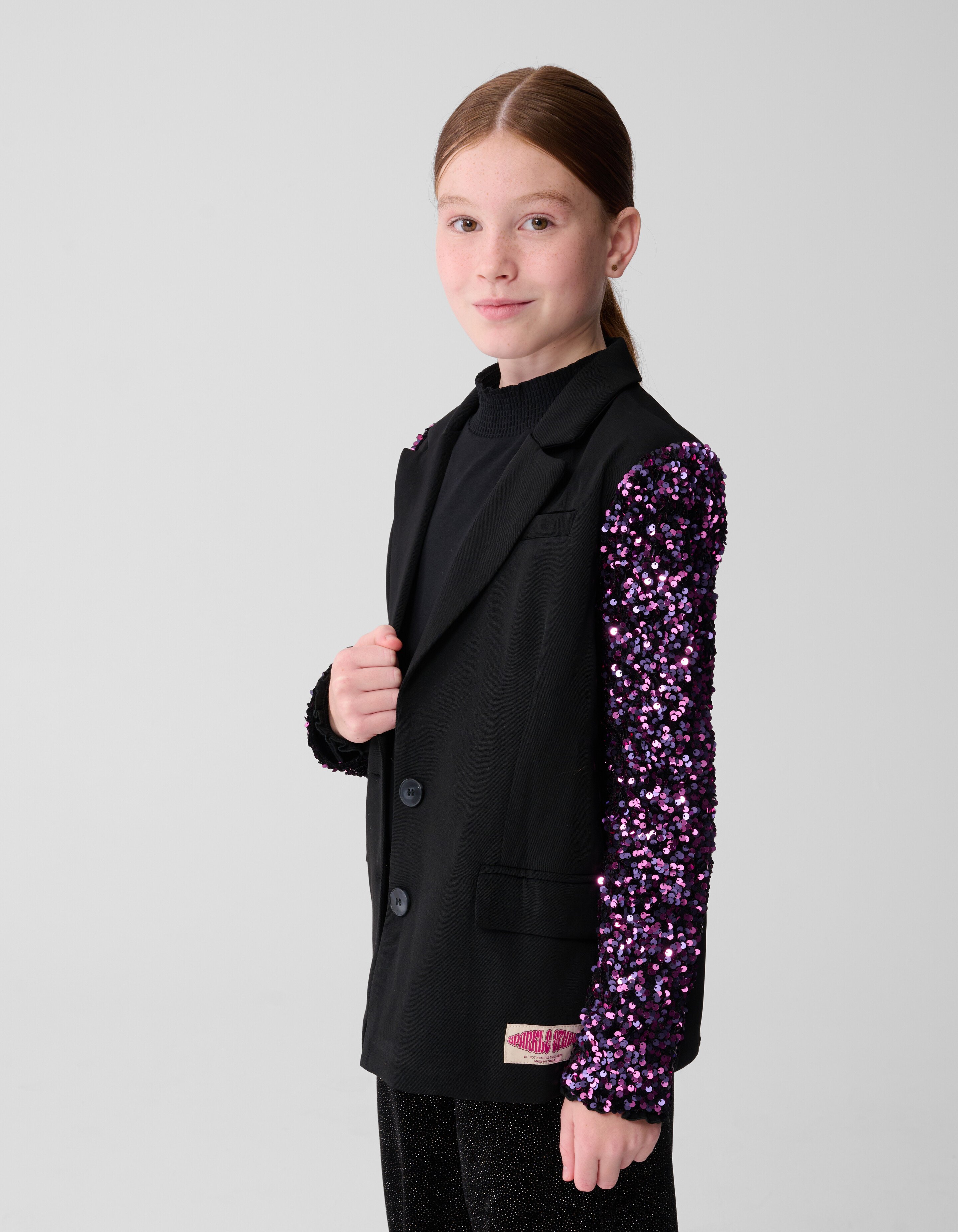 Sequin Mix Blazer Zwart/Roze SHOEBY GIRLS