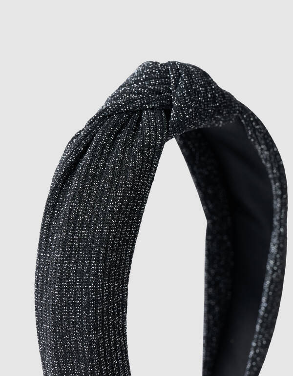 Glitter Knoop Haarband Zwart SHOEBY ACCESSOIRES