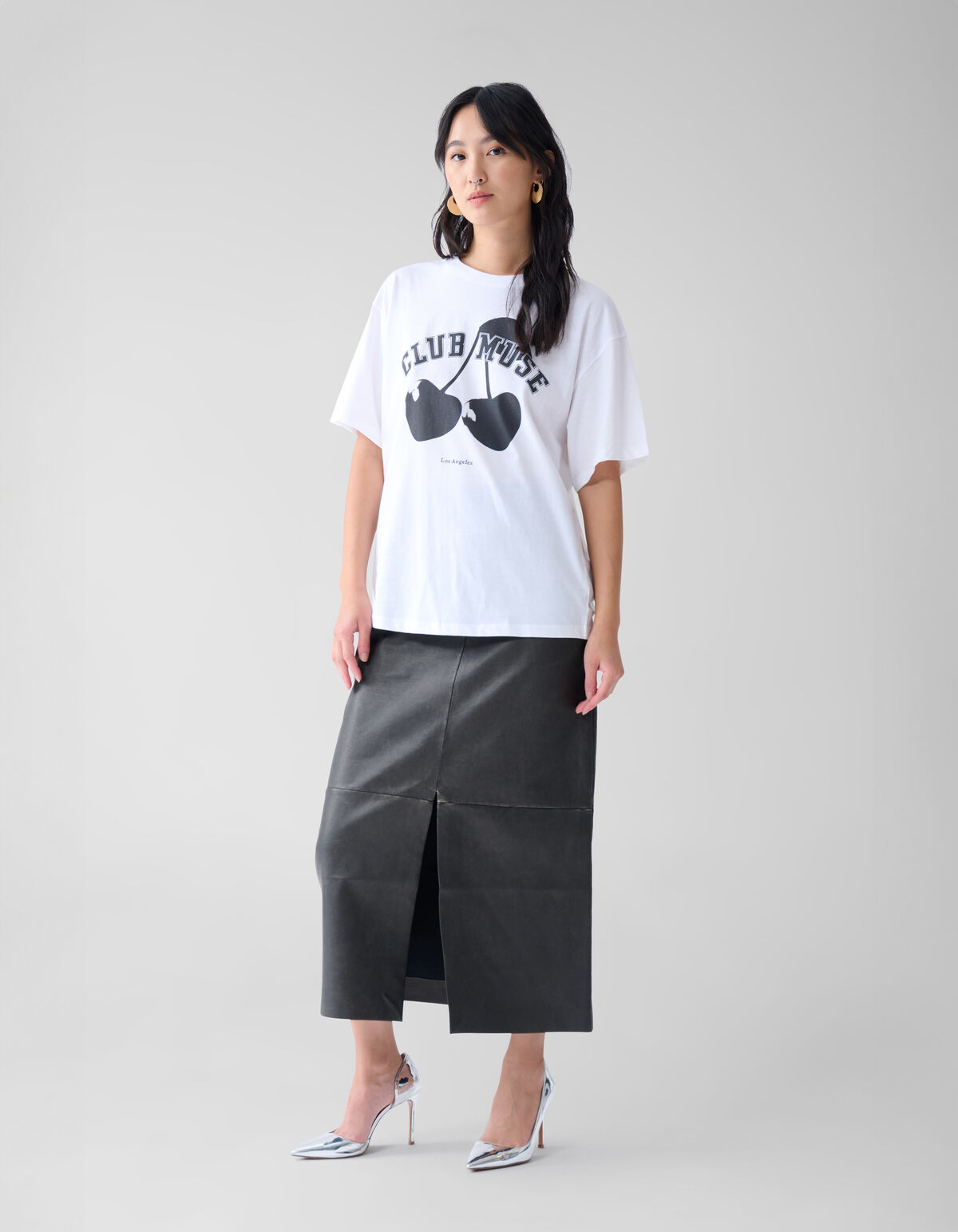 Cherry Artwork T-shirt Wit SHOEBY WOMEN