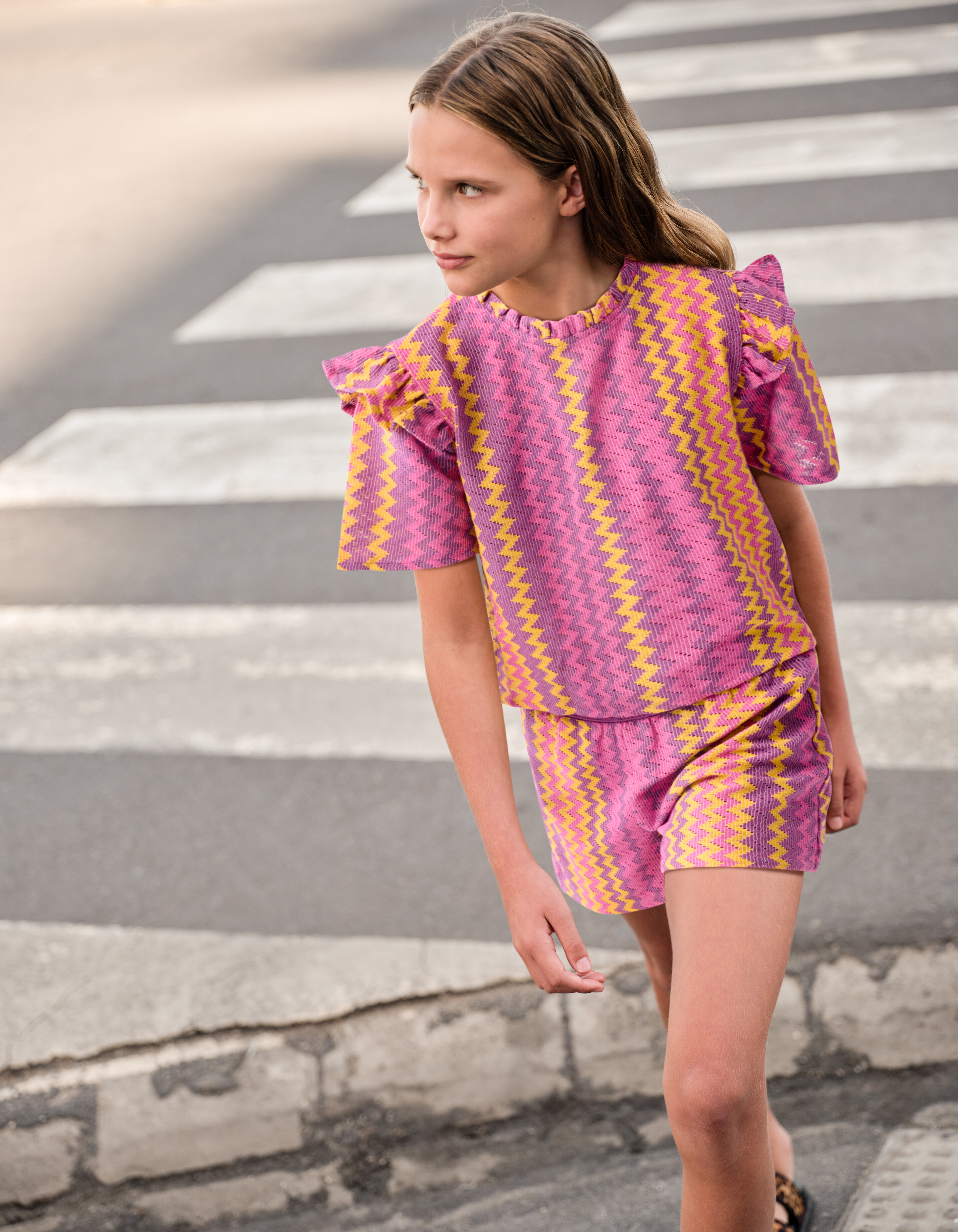 Zigzag Crochet Top Roze SHOEBY GIRLS