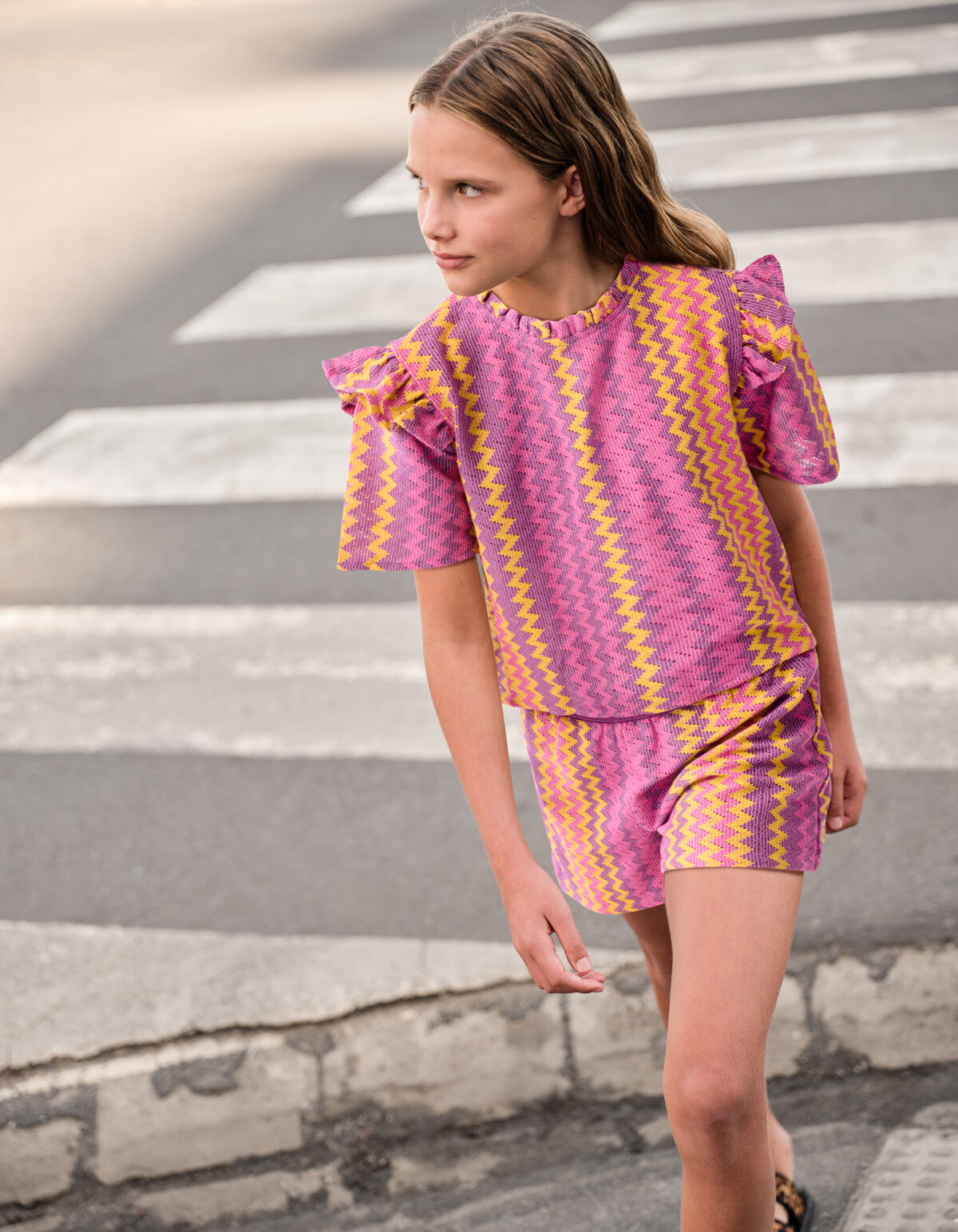 Zigzag Crochet Top Roze SHOEBY GIRLS