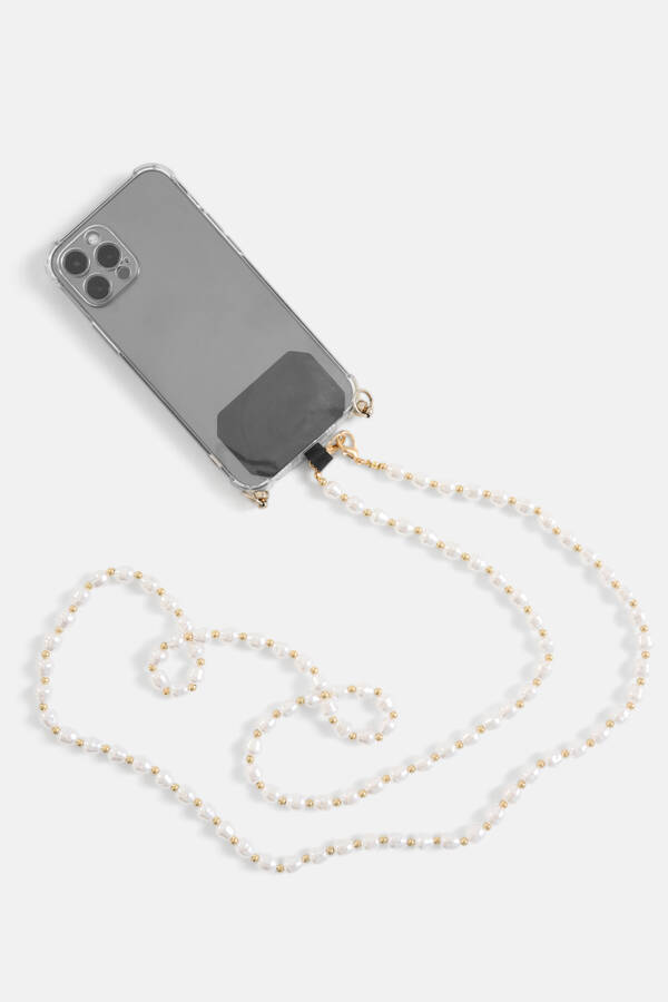 Lange Parel Telefoonkoord Gebroken Wit SHOEBY ACCESSOIRES