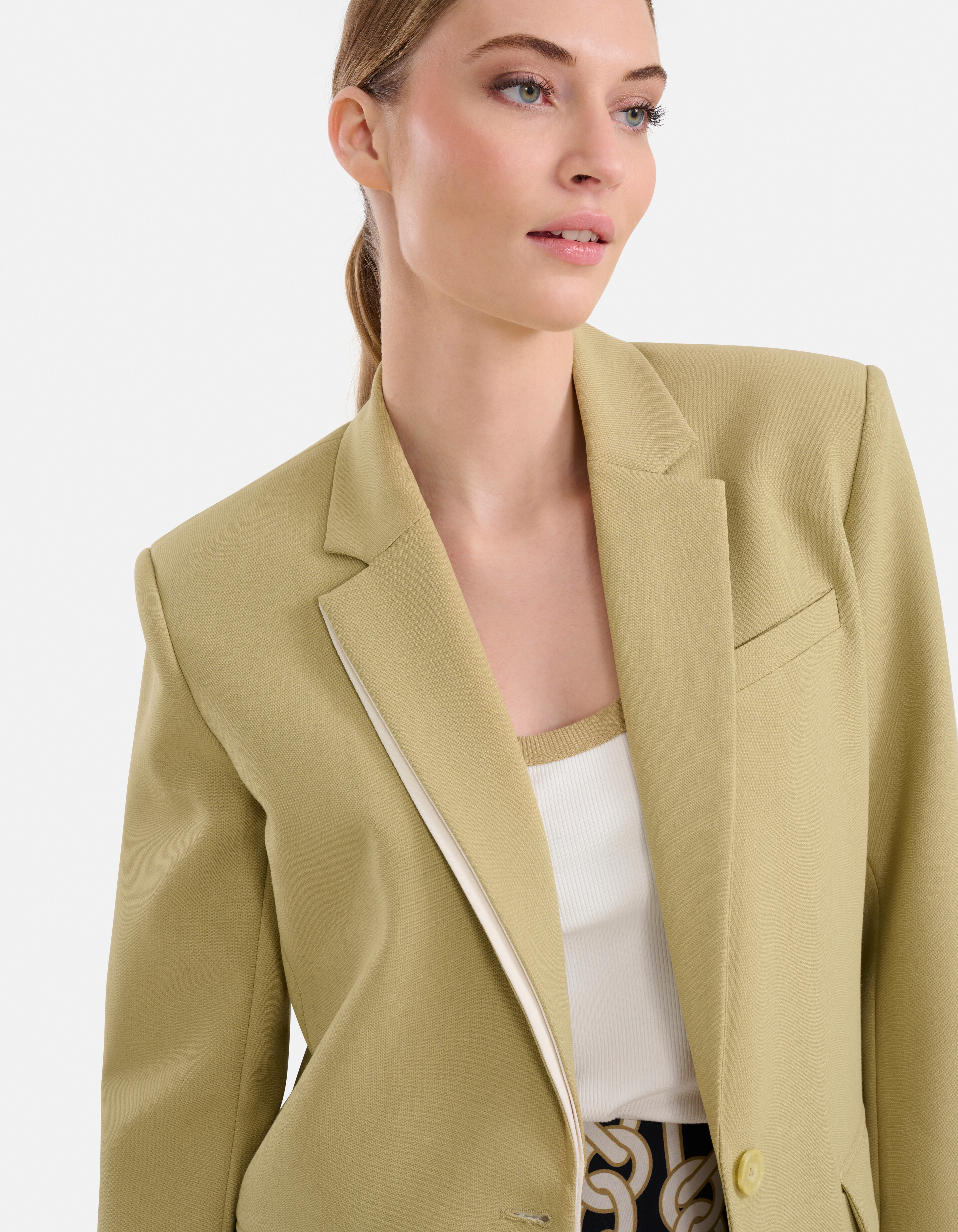 Oversized Colorblock Blazer Groen By Mieke SHOEBY WOMEN