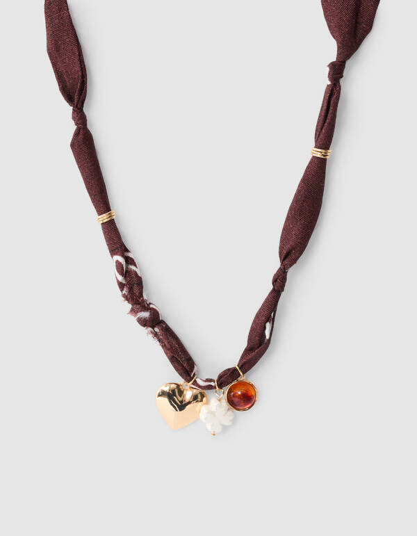 Bandana Charm Ketting Bruin SHOEBY ACCESSOIRES