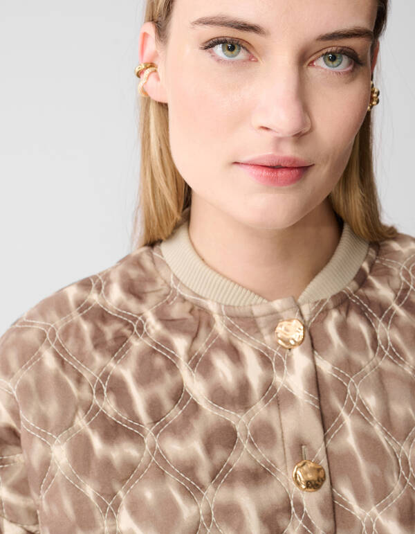 Short Sleeve Leopard Bomber Jack Lichtbruin SHOEBY WOMEN