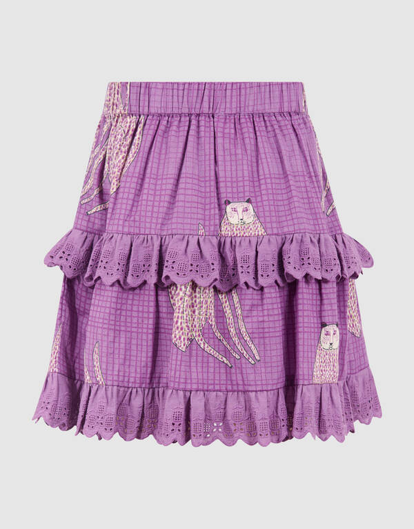 Tiger Ruffle Rok Paars SHOEBY GIRLS