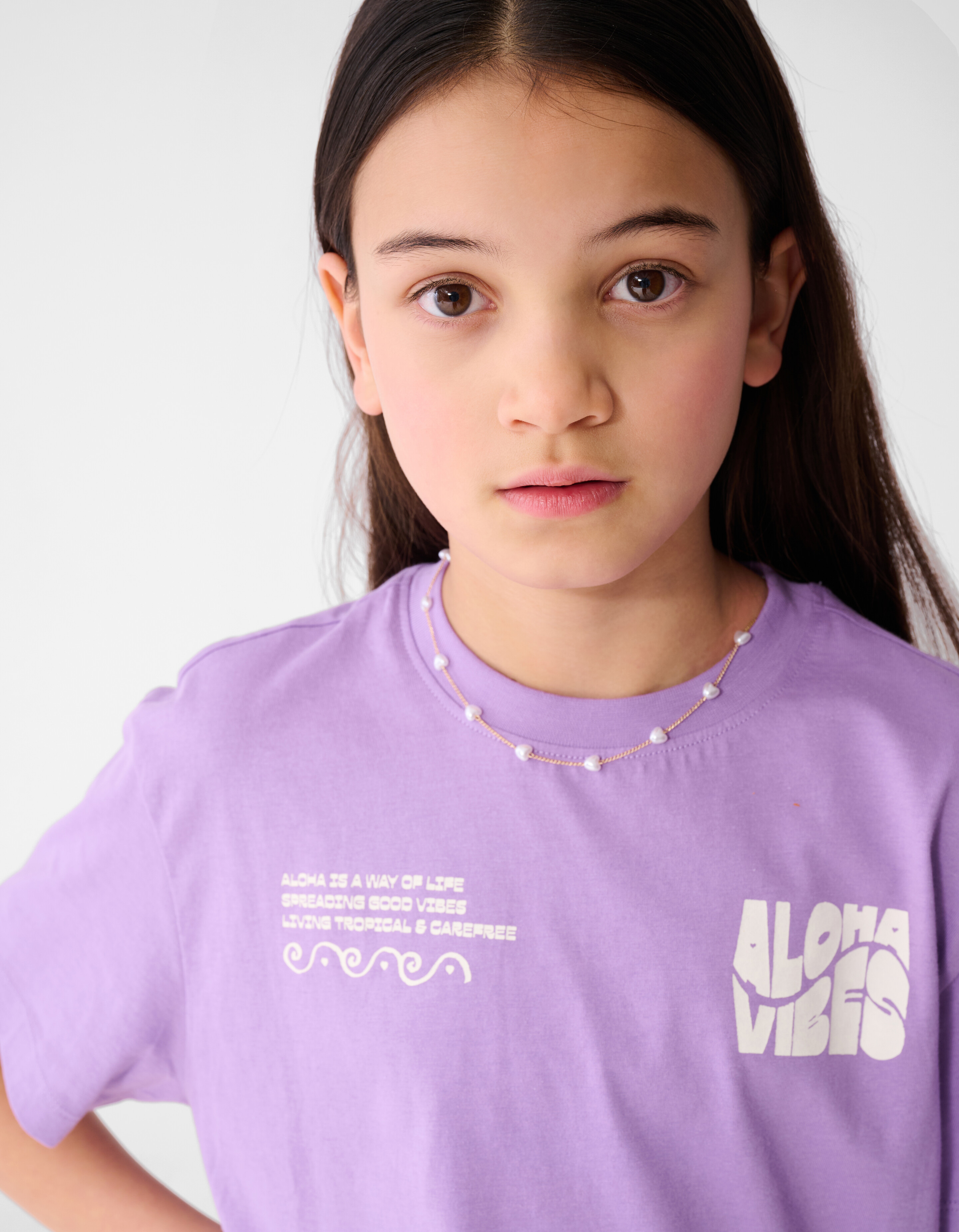 Aloha Vibes Artwork T-shirt Paars SHOEBY GIRLS