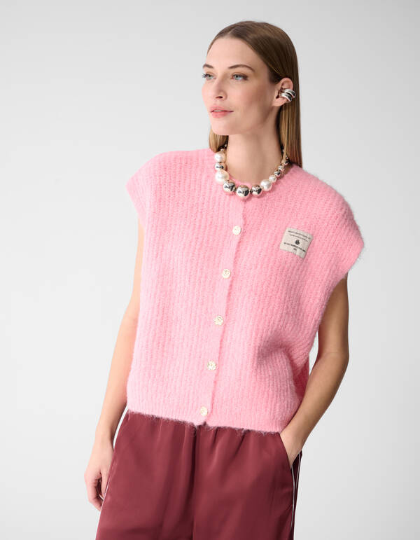 Hairy Button Gilet Roze SHOEBY WOMEN