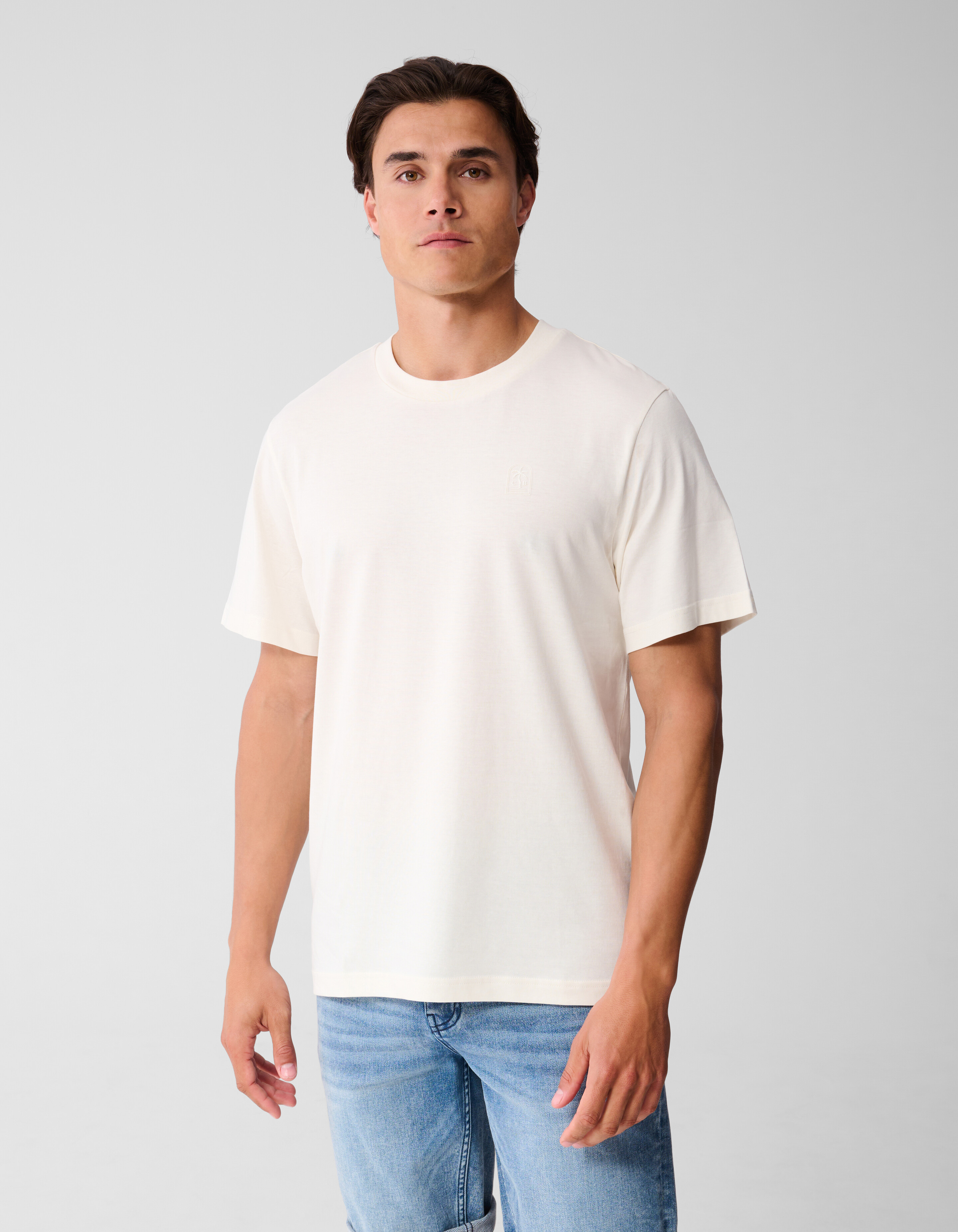 Palm Artwork T-shirt Gebroken Wit SHOEBY MEN