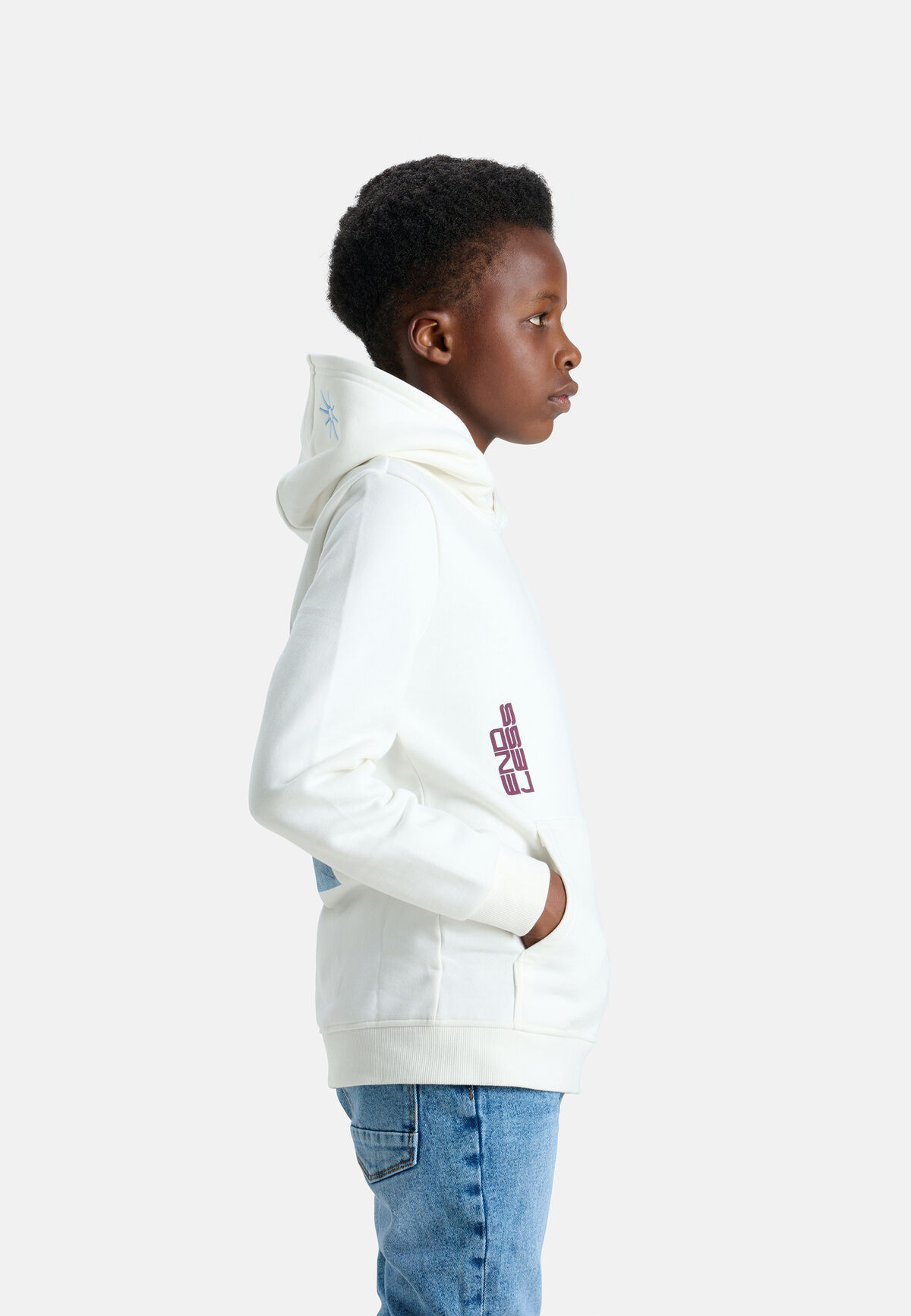 Printed Hoodie Gebroken Wit SHOEBY BOYS