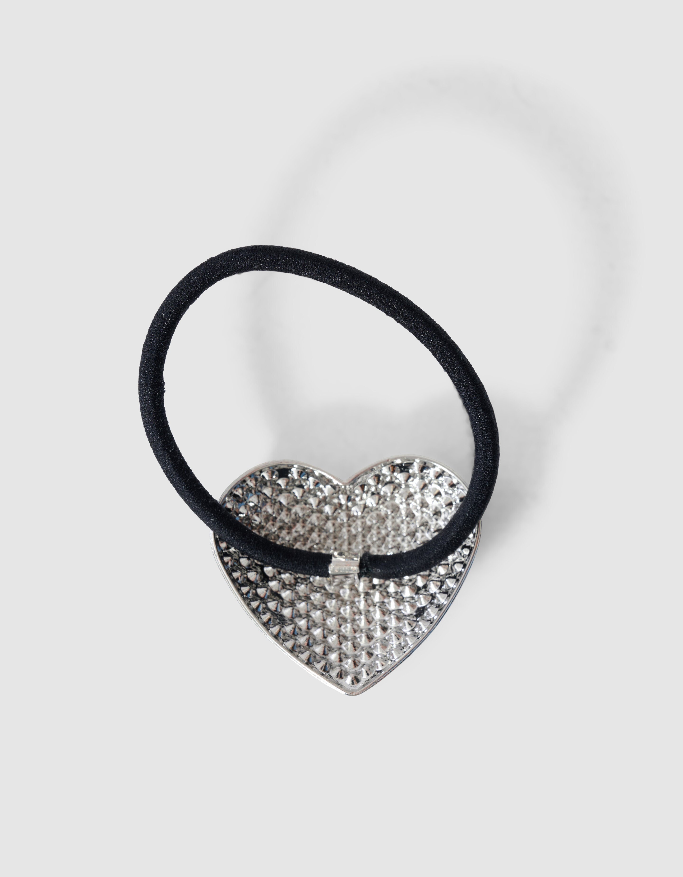 Strass Hart Haarelastiek Zilver/Zwart SHOEBY ACCESSOIRES